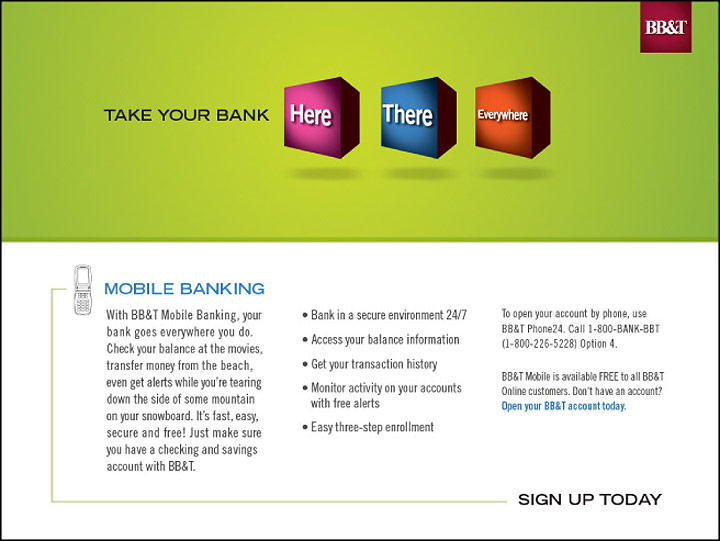 BB&T Mobile Banking Landing Page